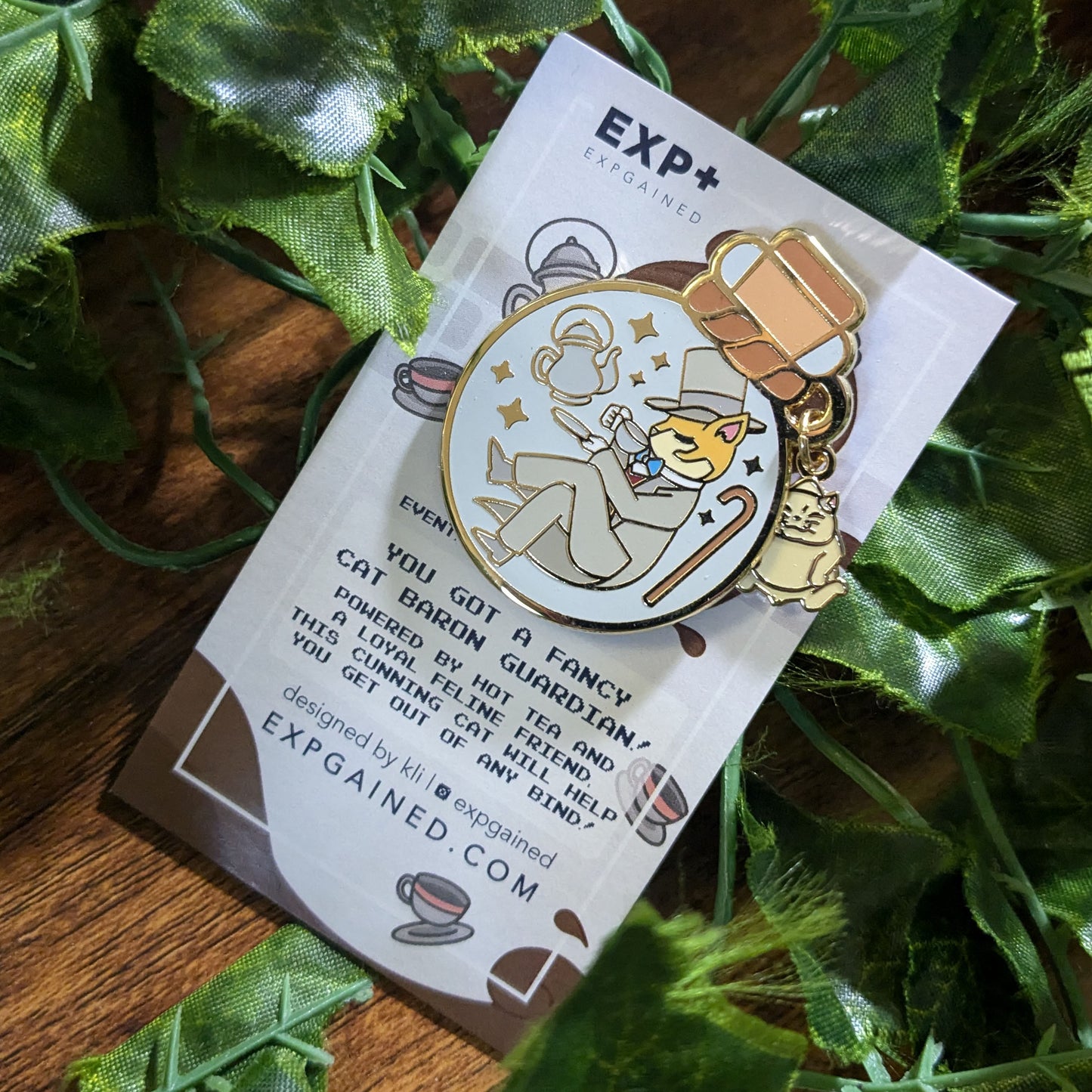 Cat Baron Bottled Guardian Enamel Pin