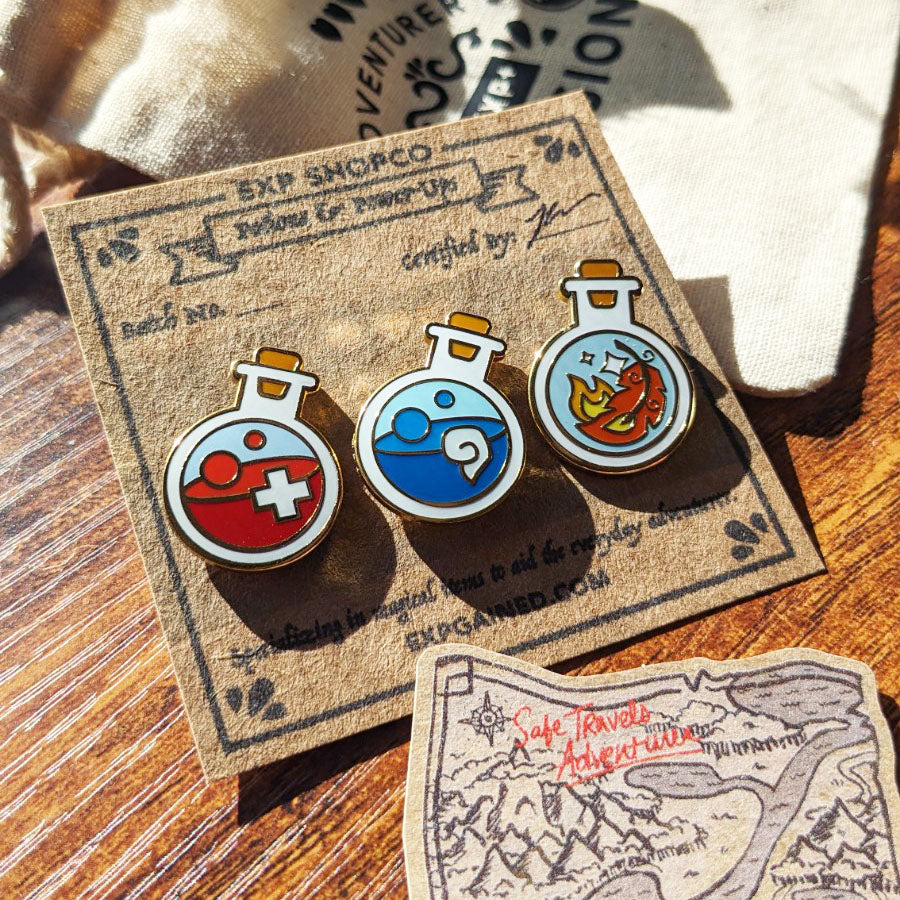 Starter Potion Bottles Pin Bundle Set - EXP Gained | ShopCo