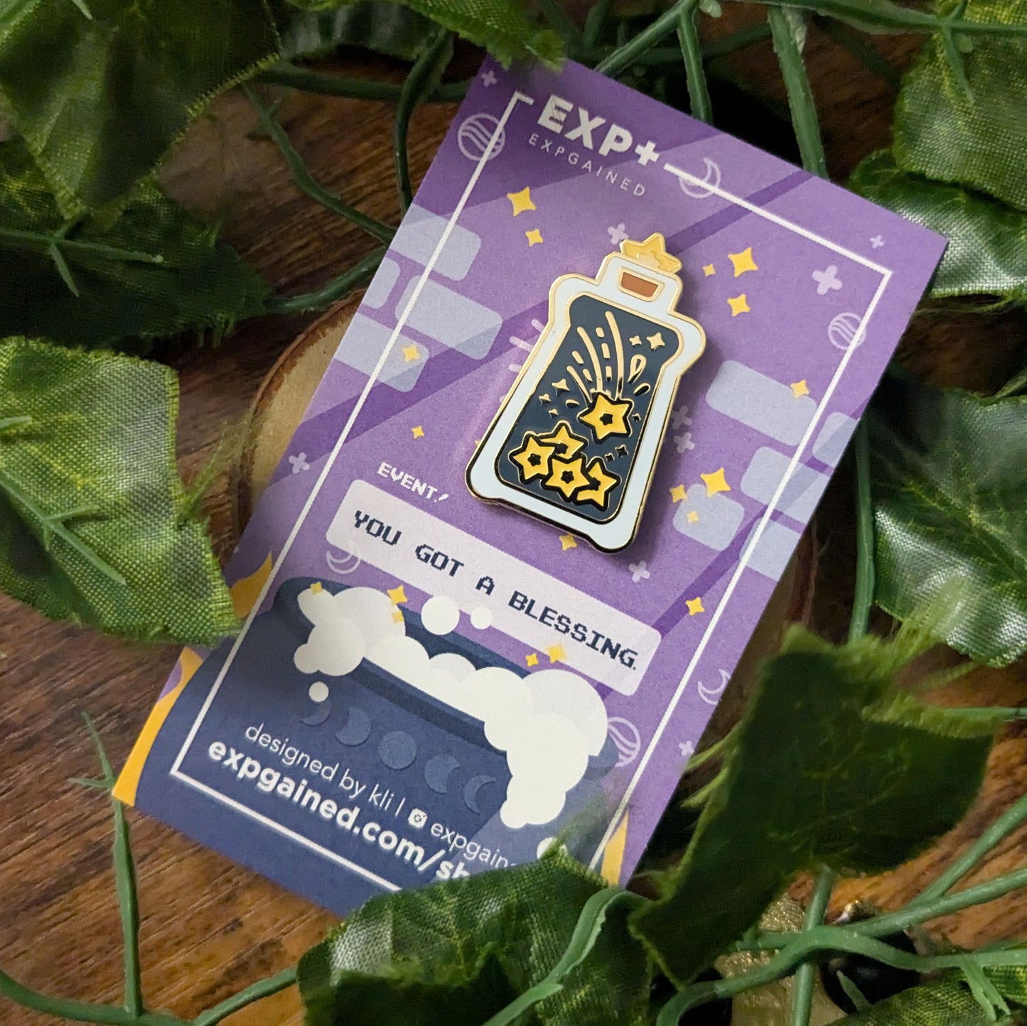 Falling Stars Blessing Potion Bottle Hard Enamel Pin