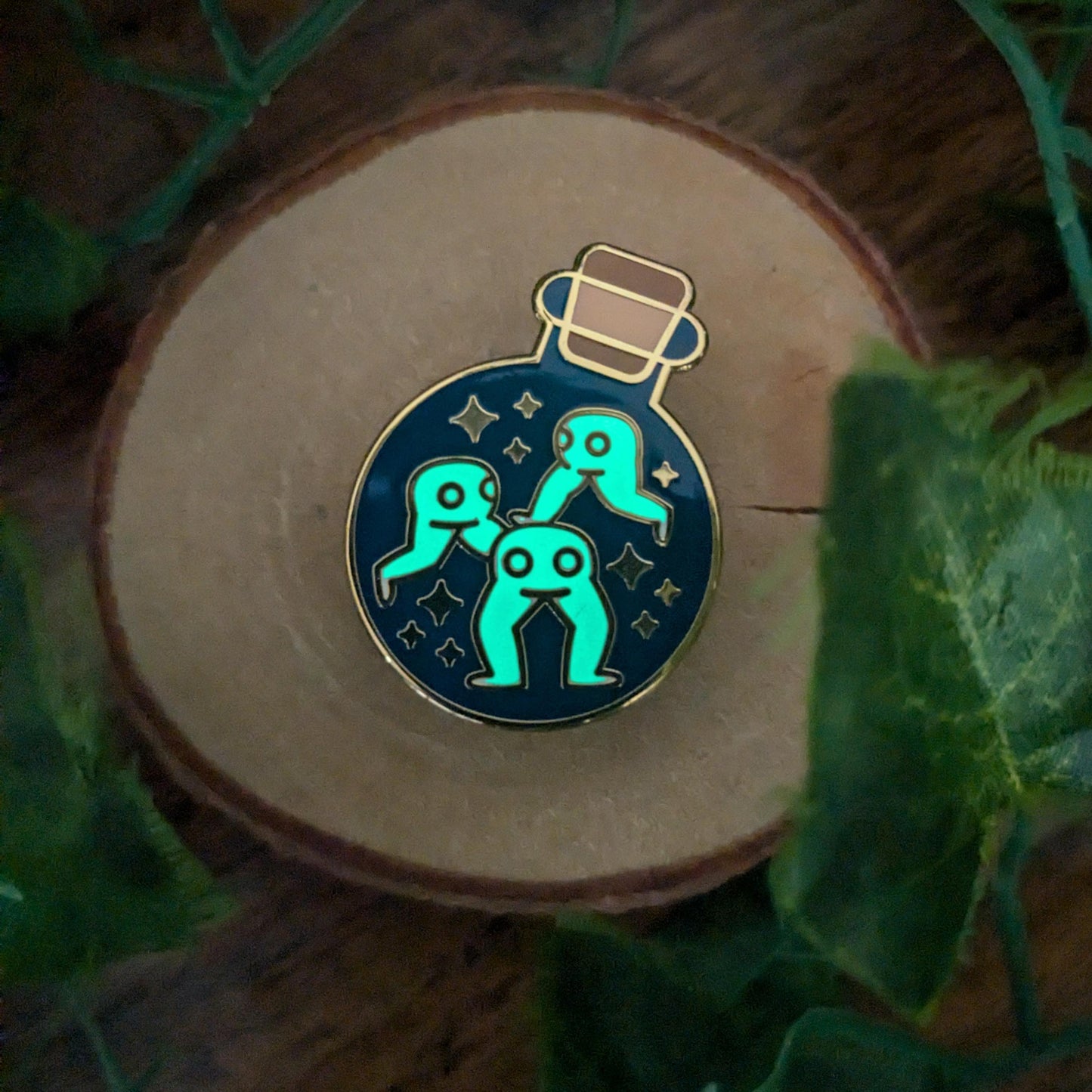 Dancing Fresno Nightcrawlers Bottled Cryptid Spirit Enamel Pin