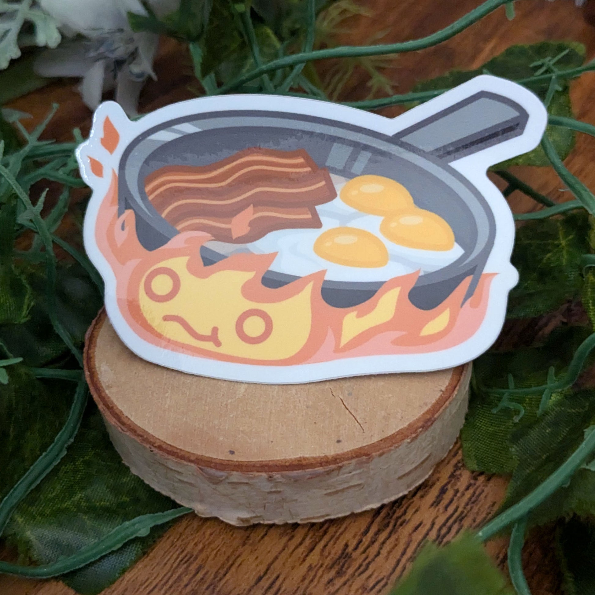 Fire Breakfast Spirit Glossy Vinyl Sticker