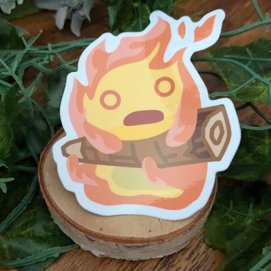 Hanging Fire Spirit Glossy Vinyl Sticker