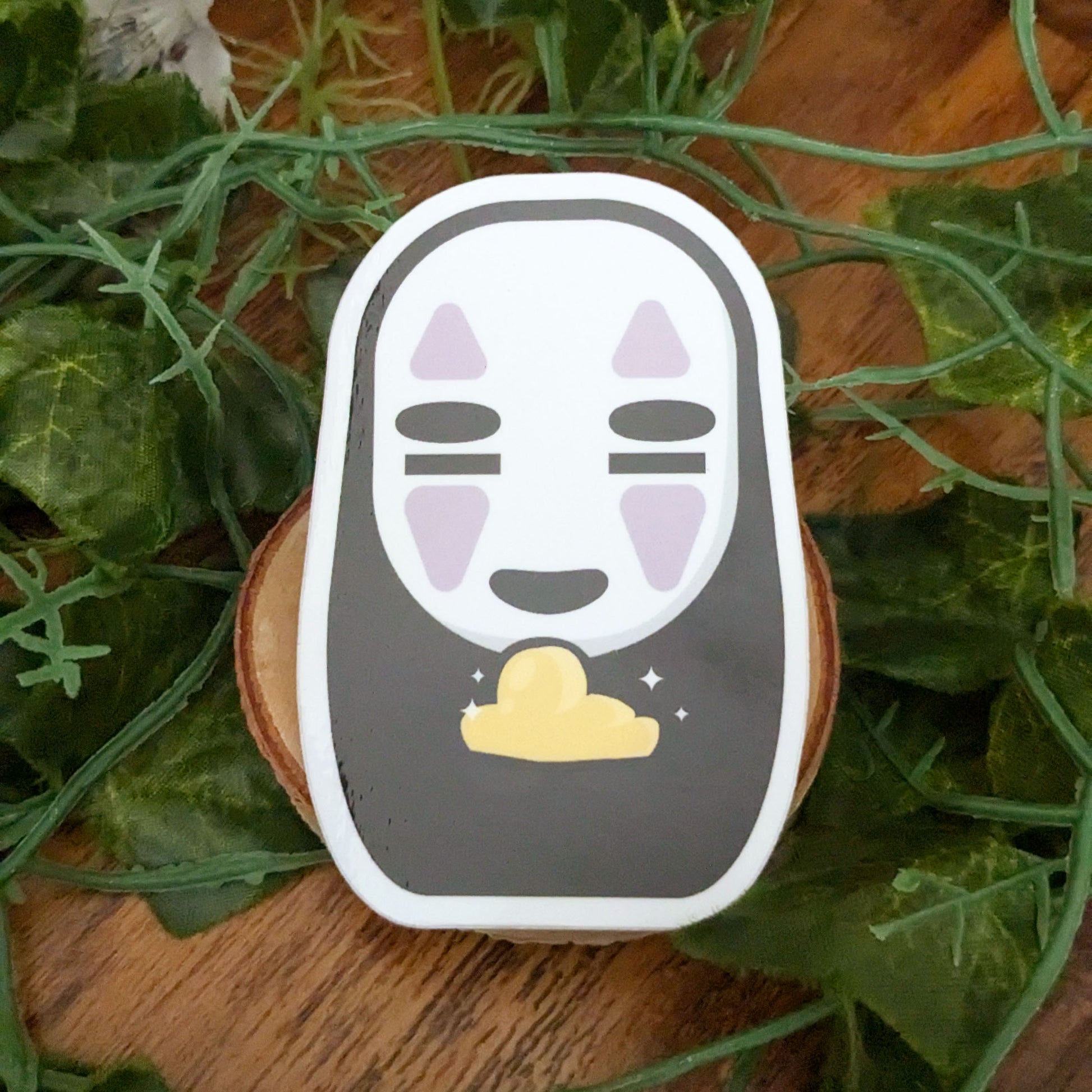 No Face with Gold Glossy Vinyl Sticker