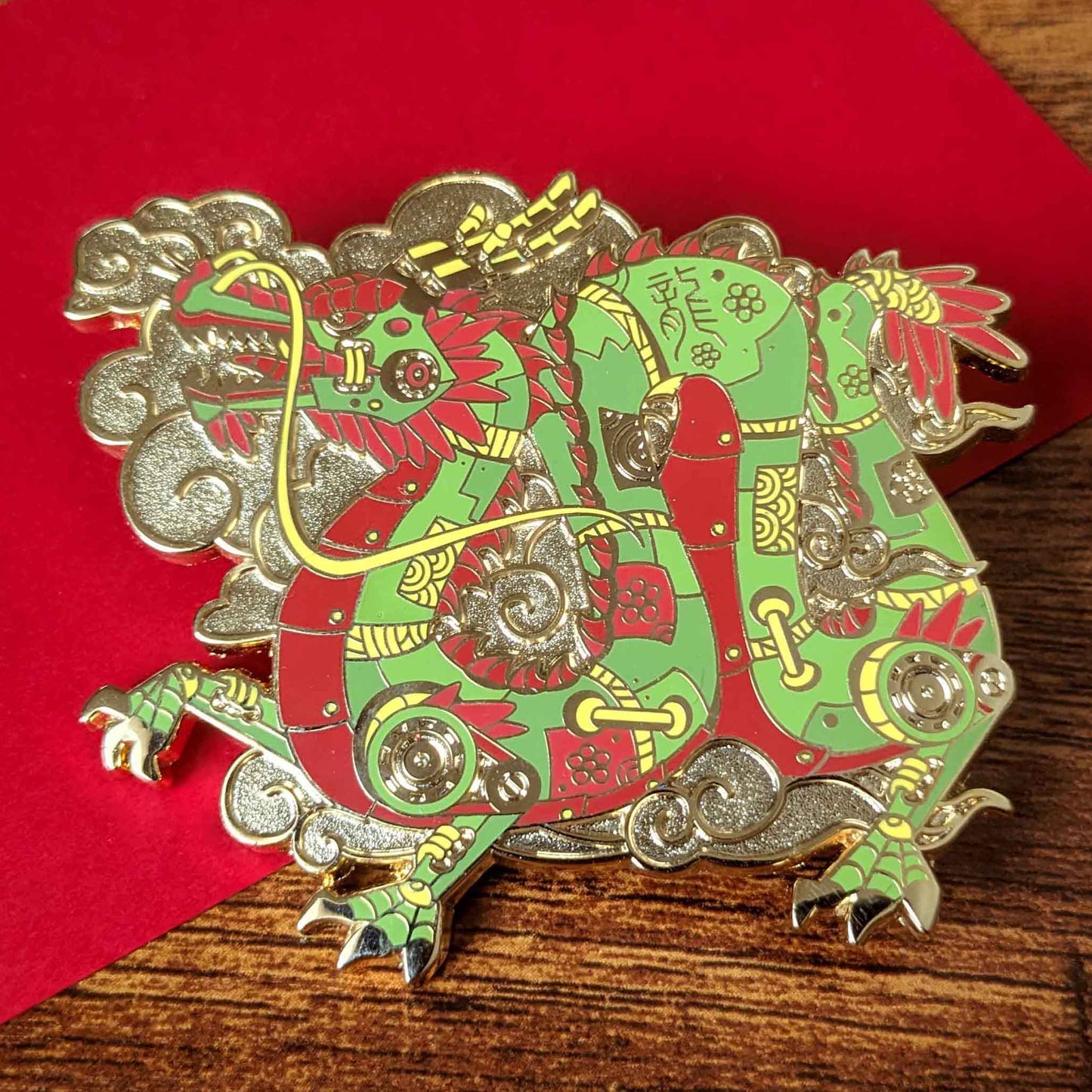 Big Mecha Chinese Dragon Enamel Pin